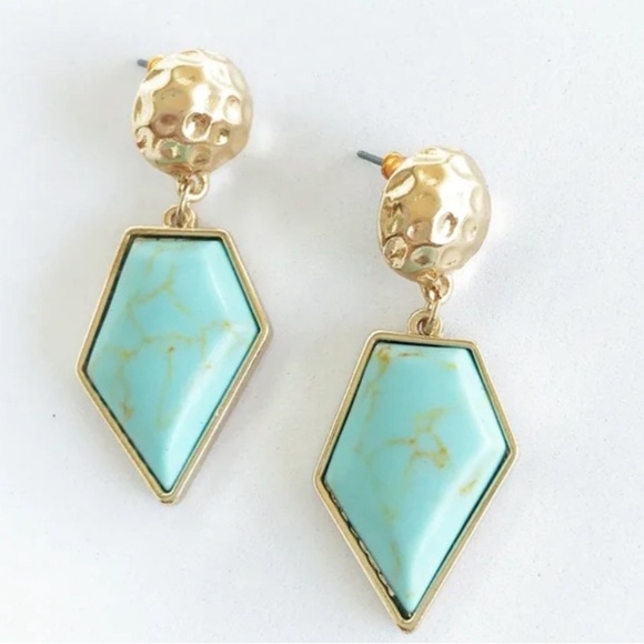 Sanctuary Project Blue Stone Geo Drop Earrings - Picture 14 of 17